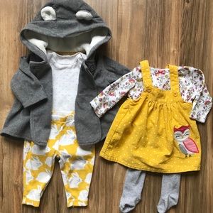 Bundle of Yellow & Gray Baby Outfits, by Carter’s